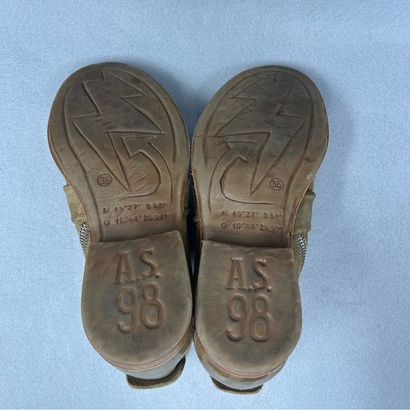 A.S. 98 Bryan Distressed Tan Leather Ankle Boots, Women’s Size EU 36/US 5.5-6. - Picture 11 of 12